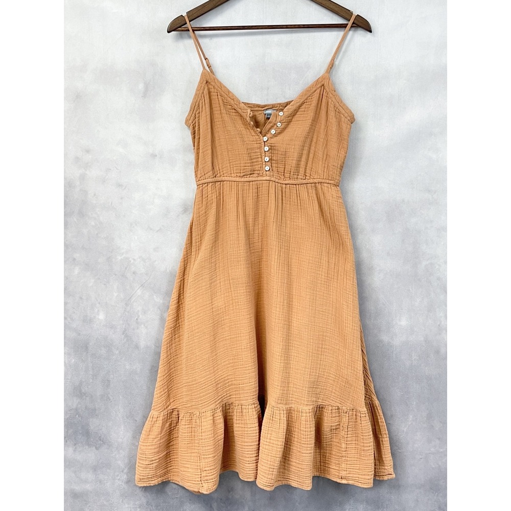 aerie Tan Mini Dress with Ruffle Hem